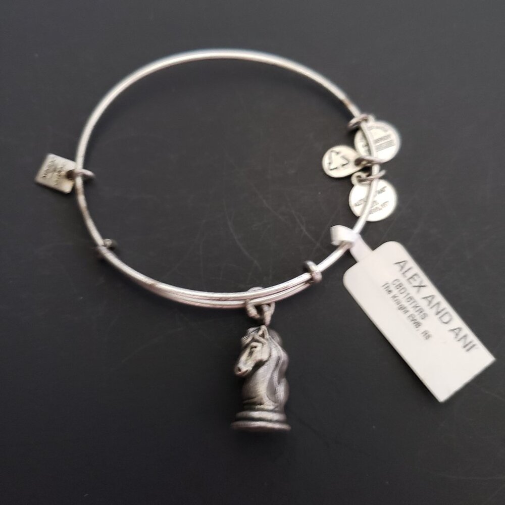 NWT ALEX AND ANI "THE KNIGHT" BRACELET Chess  Horse 749 - Picture 2 of 5